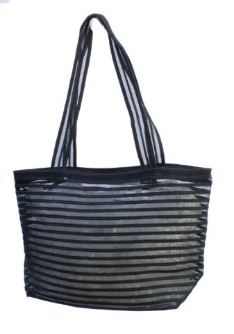 Big Straw Bags Totes Bulk Black Sheer and Mesh Beach Bag- Dynamic Asia