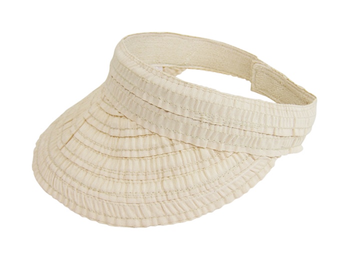 Dynamic Asia Scrunched Ribbon Neutral Visor Wholesale Hat Supplier