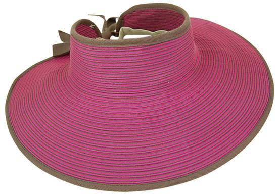 Dynamic Asia Summer 2014 Wholesale Stripped Ribbon Rollup Visor