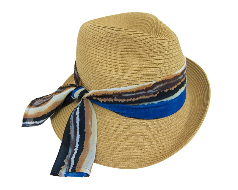 Dynamic Asia Wholesale Asymmetrical Summer 2014 Straw Fedora with Colorful Sash