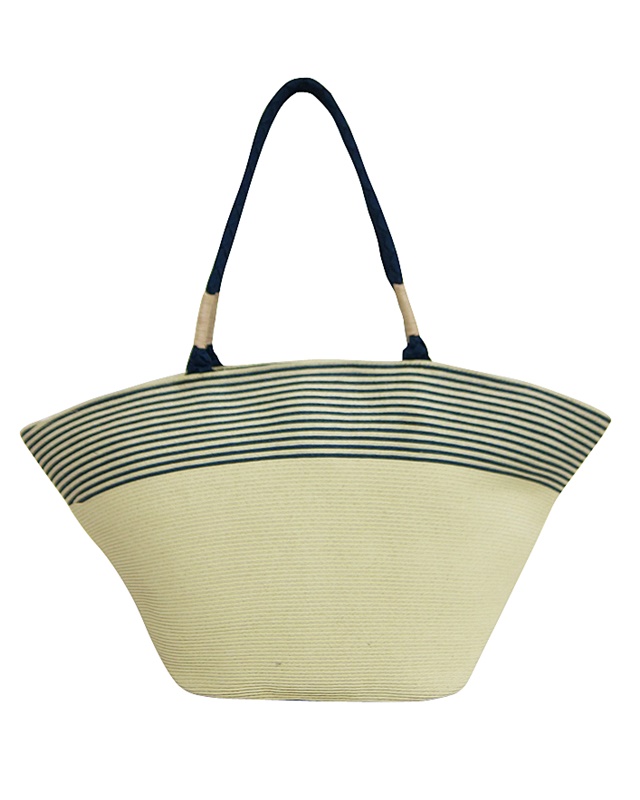 Large Handbags Wholesale Natural Staw and Stripes Beach Wide Tote Bag- Dynamic Asia