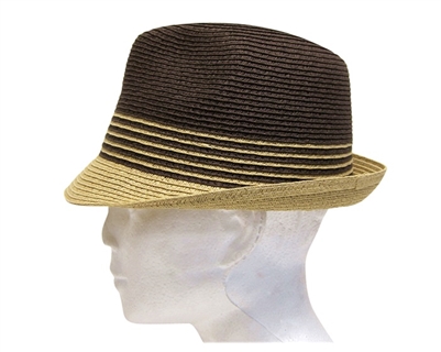 Mens Straw Fedora Striped Wholesale