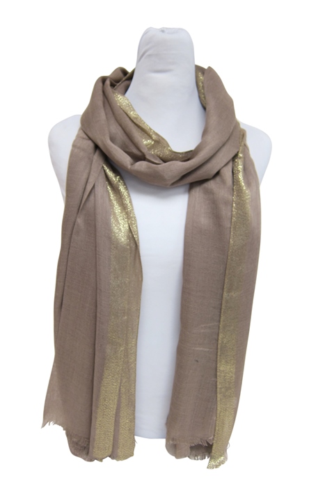 Metallic Edge Silky Scarf Shawl Wholesale Resort Accessories- Dynamic Asia