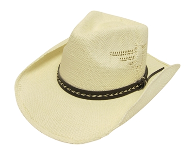 Wholesale Straw Cowboy Hat - white