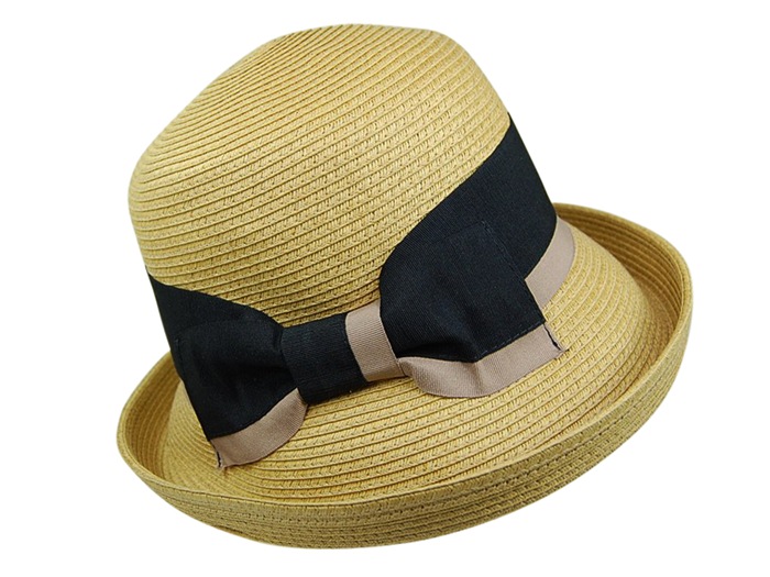 Straw Hat with 2-Tone Bow Band-Dynamic Asia