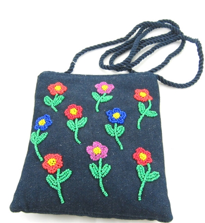Vintage Inspired Beaded Denim Purse Wholesale Vintage Inspired Accessories-Dynamic Asia