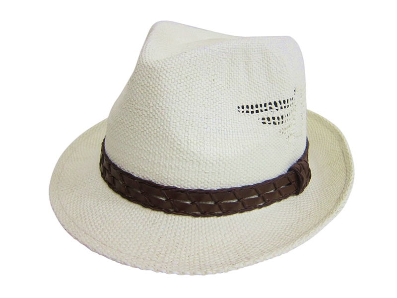 Wholeale Woven Straw Fedora With Cut Outs-Dynamic Asia