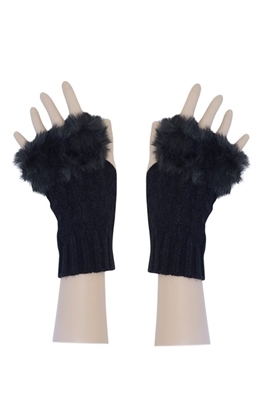Wholesale Fingerless Gloves with Faux Fur-Dynamic Asia