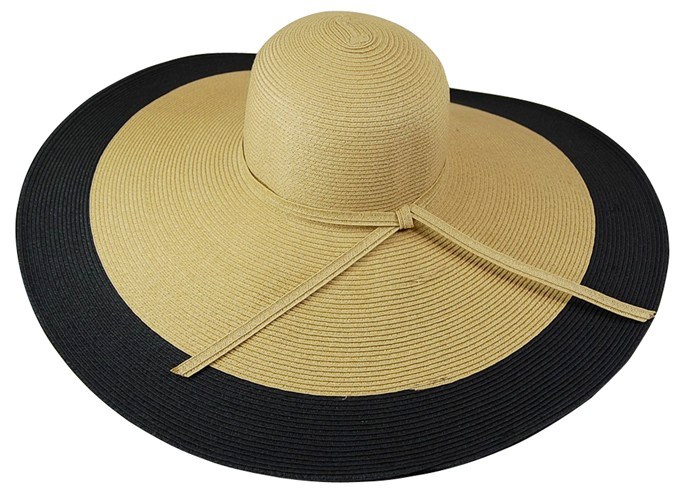 Wholesale Straw Hat Manufacturer Two Tone Oversized Wide Brim Floppy Hat- Dynamic Asia