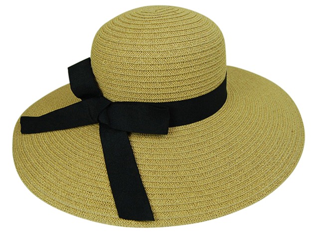 Wholesale Straw Sun Hat with Black Ribbon- Dynamic Asia