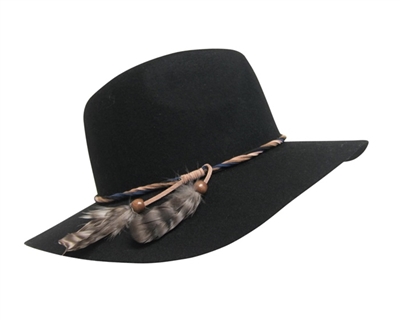 Wool Felt Panama Hat with Feathers Wholesale Festival Hats-Dynamic Asia