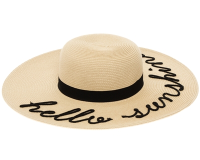 bachelorette party hats wholesale hello sunshine straw floppy