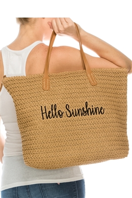 bulk beach bags 2019 straw embroidery hello sunshine wholesale straw bags