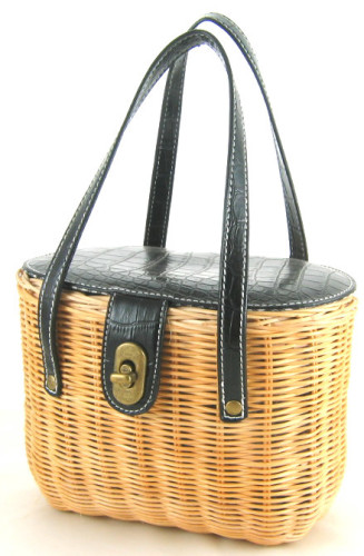 bulk handbags retro style rattan wicker straw purses