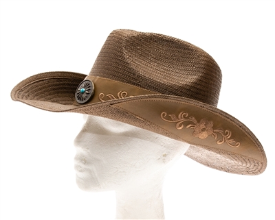 faux leather band closeout cowboy hats