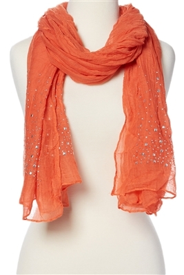 lightweight orange crinkled wholesale scarves for sale