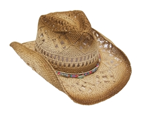 multicolored cowboy hat with beads