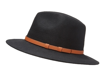 wholesale womens black winter fedora hats wool felt winter panama