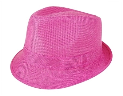 pink linen fedora hats by the bulk