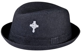 wholesale black fedora hat with cross