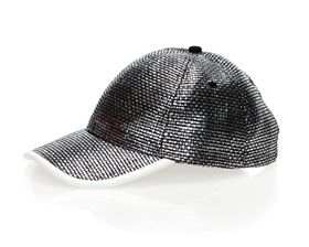 wholesale black metallic straw baseball cap