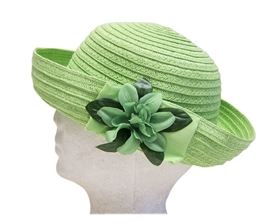 wholesale child green sun hat with bow