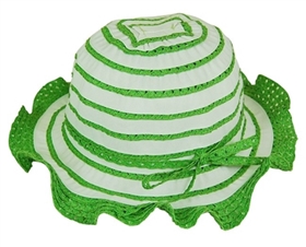 wholesale child lacy ruffle sun hat in green