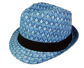 wholesale diamond pattern straw fedora hat