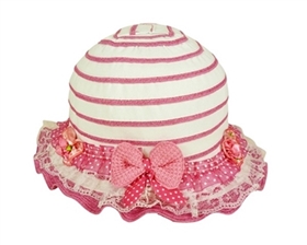 wholesale girls ruffled sun hat with ribbon lace