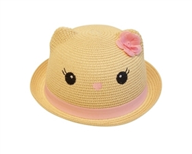 wholesale kids straw kitty hat