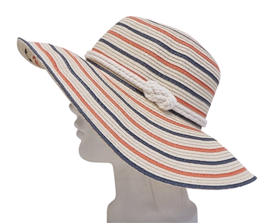 wholesale ladies straw hats nautical striped sun hat