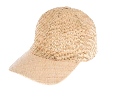 wholesale ladies summer caps and hats - fine raffia straw womens baseball cap