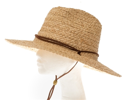 wholesale lifeguard hats raffia straw chin strap hat women men