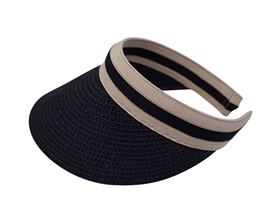 wholesale navy straw ribbon clip sun visor