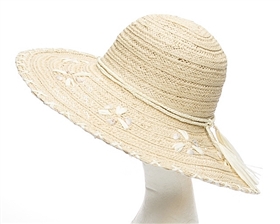 wholesale seashells stitch edge floppy straw hat