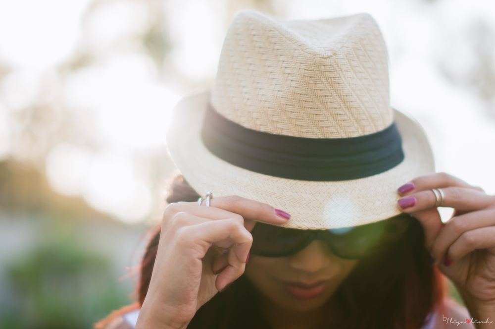 wholesale straw fedora hats women ladies - model lisa linh los angeles