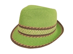 wholesale straw fedora mixed braid trim