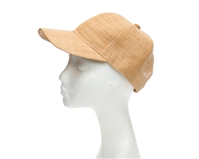 wholesale tan raffia straw baseball cap