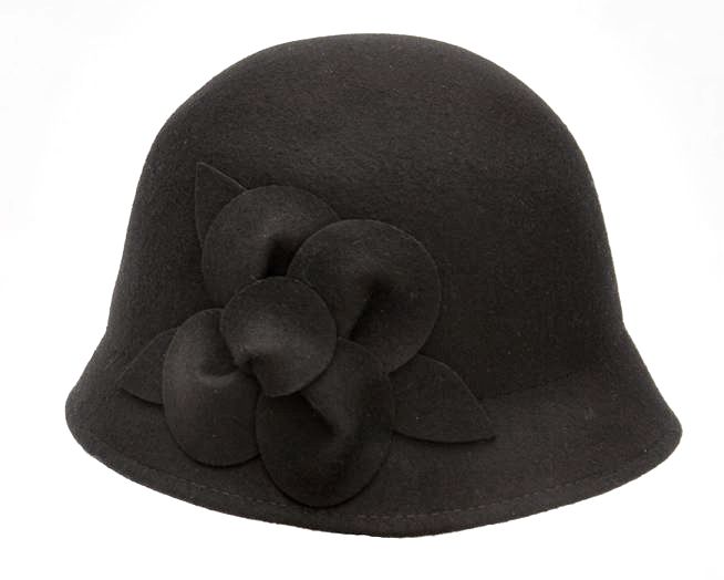 wholesale womens winter hats Black Cloche with Flower- Dynamic Asia