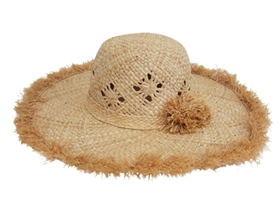 wholesale woven straw sun hat with fringe